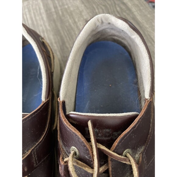 L.L. Bean Lakeside Boat Shoe Three Eye Men's 13 W Brown Leather 287220 - Picture 3 of 6